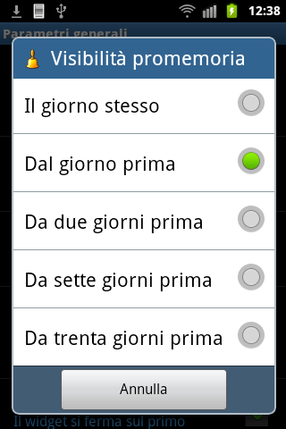 intervallo visibilità